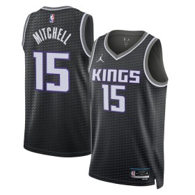Muške NBA Dres Sacramento Kings Davion Mitchell 15 Jordan 2022-23 Statement Edition Crno Swingman